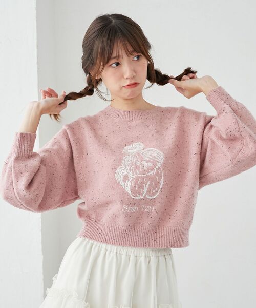 MAJESTIC LEGON(マジェスティックレゴン)の「SZKコラボ ミックスニット(ニット/セーター・レディース・アイボリー/ピンク/ブラウン・MEDIUM)」の9枚目の写真