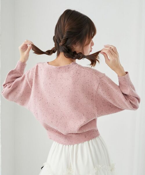 MAJESTIC LEGON(マジェスティックレゴン)の「SZKコラボ ミックスニット(ニット/セーター・レディース・アイボリー/ピンク/ブラウン・MEDIUM)」の11枚目の写真