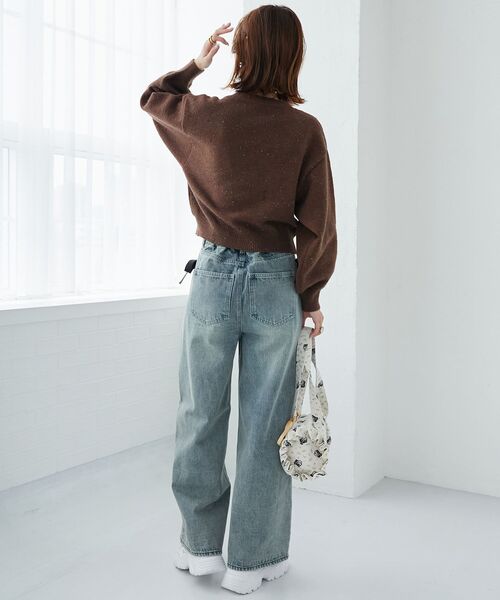 MAJESTIC LEGON(マジェスティックレゴン)の「SZKコラボ ミックスニット(ニット/セーター・レディース・アイボリー/ピンク/ブラウン・MEDIUM)」の16枚目の写真