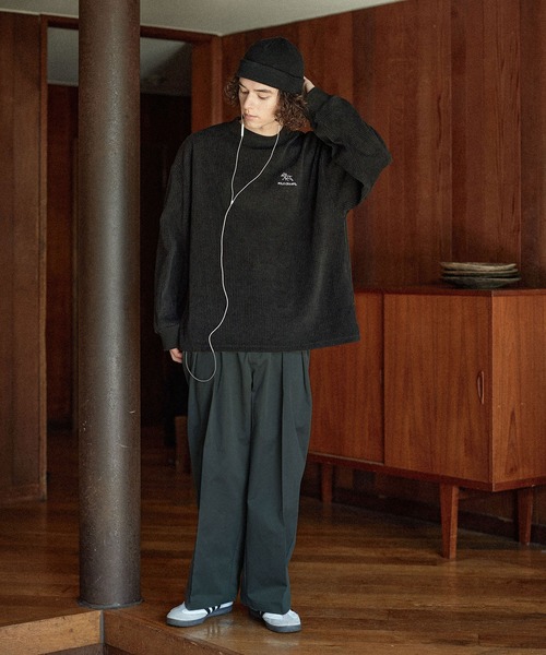 POLO CHAMPS 別注】ロゴ刺繍ヘビーツイルワイドバギーパンツ