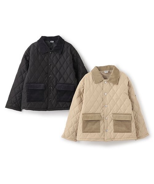 and D. petit main（アンドディープティマイン）の「キルトジャケット（ブルゾン・キッズ・ブラック/ダークグリーン/ベージュ/ネイビー・130cm/150cm/140cm/100cm/110cm/120cm）」の13枚目の写真