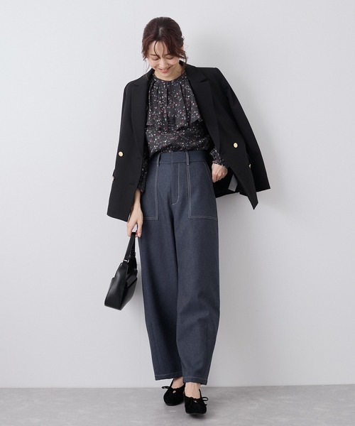 極美品 Ropé Picnic ロペピクニック パンツスーツ 38 M ネイビー セール】【3サイズ展開】コクーンベイカーパンツ（その他パンツ