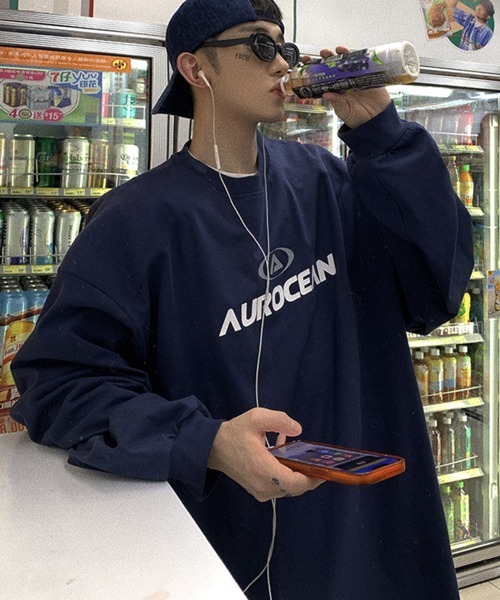 NOWLE(ノウル)の「【NOWLE】フロント プリント スポーツミックス プルオーバー(スウェット・メンズ・ネイビー・X-LARGE/LARGE/MEDIUM)」の6枚目の写真