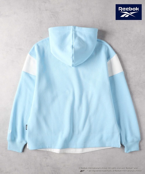 Right-on（ライトオン）の「【Reebok】レイヤードパーカー（パーカー・レディース・グリーン/ブラック/サックスブルー・L/XL/S/M）」の4枚目の写真