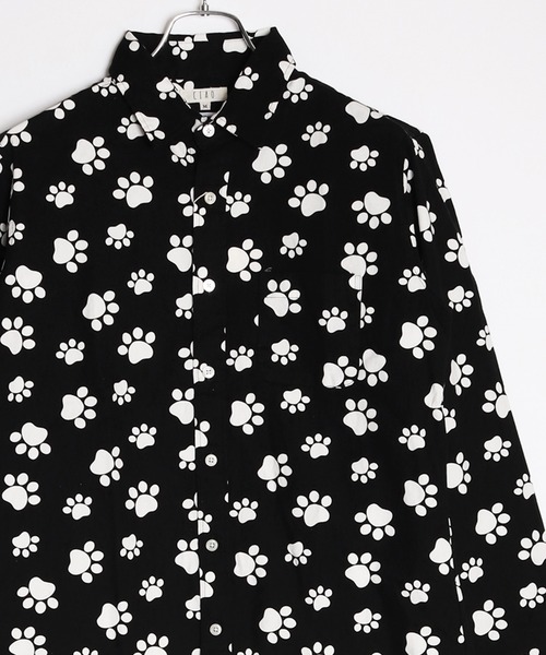 WESTSEA(ウエストシー)の「日本製 ネコ柄 長袖レギュラーシャツ/猫柄(シャツ/ブラウス・メンズ・グレー/グレー系その他/ベージュ系その他/ブラック系その他/ホワイト系その他/ベージュ系その他2/ベージュ系その他3/ベージュ系その他5/ネイビー系/ネイビー系1/ネイビー系2/グリーン/ブルーグレー/チャコールグレー/ベージュ系その他4/ブラック/ブルー系その他/ホワイト/ベージュ/サックスブルー/ネイビー/チャコール・M/L/XL)」の5枚目の写真