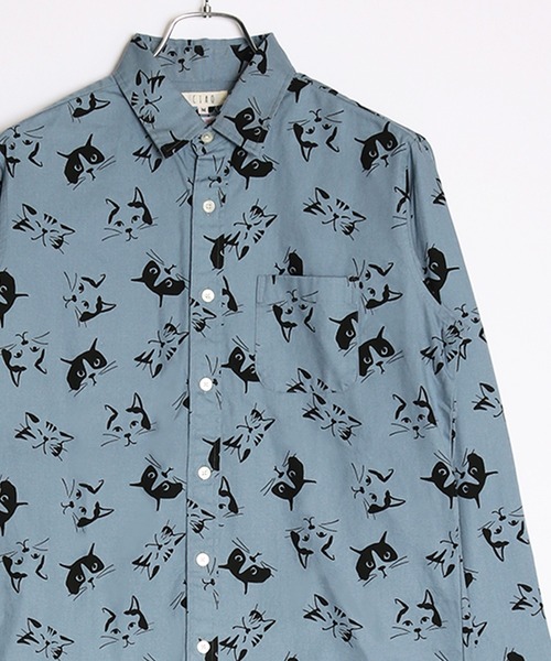 WESTSEA(ウエストシー)の「日本製 ネコ柄 長袖レギュラーシャツ/猫柄(シャツ/ブラウス・メンズ・グレー/グレー系その他/ベージュ系その他/ブラック系その他/ホワイト系その他/ベージュ系その他2/ベージュ系その他3/ベージュ系その他5/ネイビー系/ネイビー系1/ネイビー系2/グリーン/ブルーグレー/チャコールグレー/ベージュ系その他4/ブラック/ブルー系その他/ホワイト/ベージュ/サックスブルー/ネイビー/チャコール・M/L/XL)」の19枚目の写真