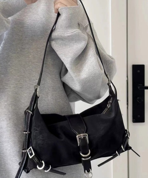 Miniministore(ミニミニストア)の「ヴィンテージ風2WAYバッグベルト付き鞄(ショルダーバッグ・レディース・シルバー/ブラック/ブラウン・FREE)」の9枚目の写真