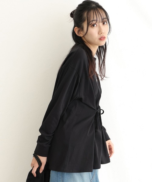ElegChic(エレグシック)の「ウエストドロストカットソー(Tシャツ/カットソー・レディース・オフホワイト/チャコールグレー/ブラック・M/XL/4L)」の7枚目の写真