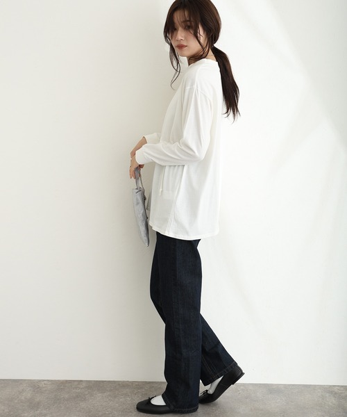 ElegChic(エレグシック)の「ウエストドロストカットソー(Tシャツ/カットソー・レディース・オフホワイト/チャコールグレー/ブラック・M/XL/4L)」の9枚目の写真
