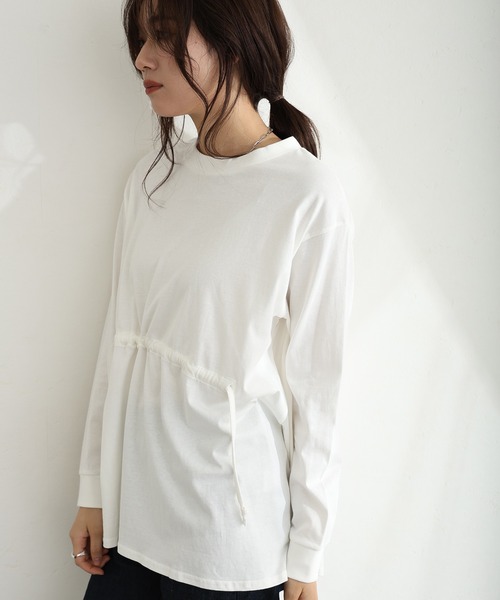 ElegChic(エレグシック)の「ウエストドロストカットソー(Tシャツ/カットソー・レディース・オフホワイト/チャコールグレー/ブラック・M/XL/4L)」の11枚目の写真