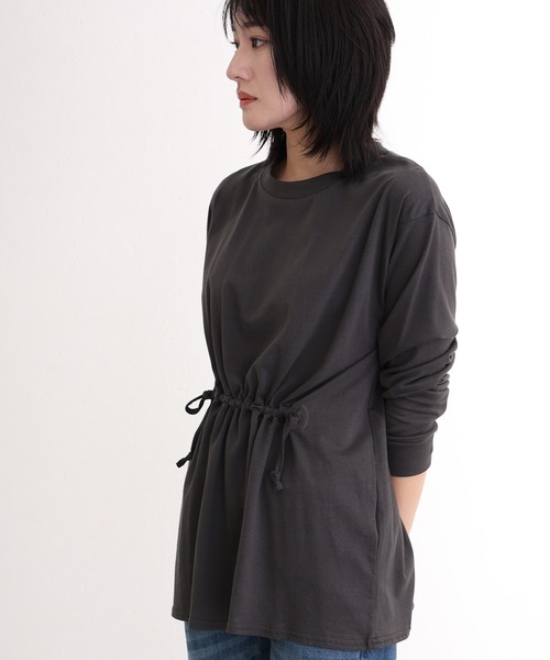 ElegChic(エレグシック)の「ウエストドロストカットソー(Tシャツ/カットソー・レディース・オフホワイト/チャコールグレー/ブラック・M/XL/4L)」の14枚目の写真