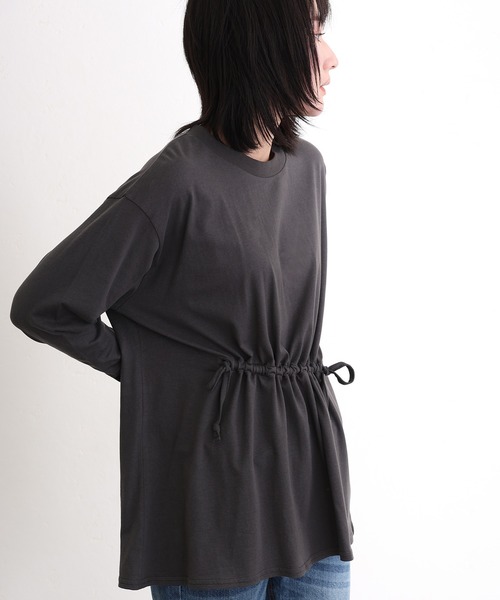 ElegChic(エレグシック)の「ウエストドロストカットソー(Tシャツ/カットソー・レディース・オフホワイト/チャコールグレー/ブラック・M/XL/4L)」の15枚目の写真