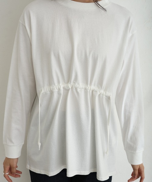 ElegChic(エレグシック)の「ウエストドロストカットソー(Tシャツ/カットソー・レディース・オフホワイト/チャコールグレー/ブラック・M/XL/4L)」の17枚目の写真