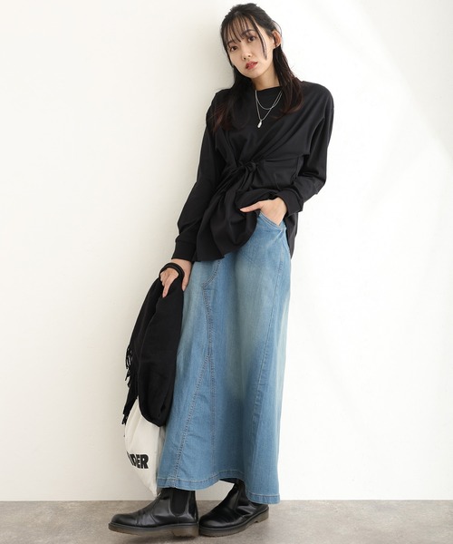 ElegChic(エレグシック)の「ウエストドロストカットソー(Tシャツ/カットソー・レディース・オフホワイト/チャコールグレー/ブラック・M/XL/4L)」の20枚目の写真