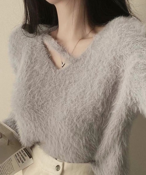 frunco(フランコ)の「【ZOZO限定】チョーカー風シャギーニット(ニット/セーター・レディース・ブラック/グレー/ホワイト・FREE)」の21枚目の写真