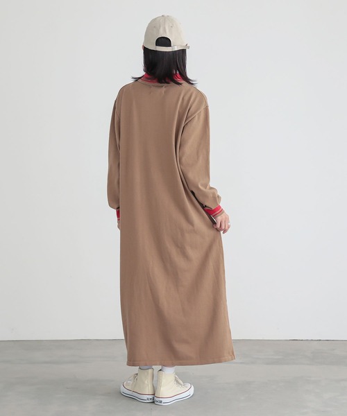 n'OrLABEL（ノアールレーベル）の「『配色ラインポロニットワンピース』（ワンピース・レディース・チャコール/ベージュ・1/2）」の21枚目の写真