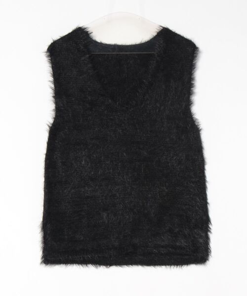 TRIANGLE PALETTE(トライアングルパレット)の「シャギーVネックベスト(ベスト・レディース・アイボリー/ダークグレー/ブラック・FREE)」の6枚目の写真