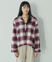 Alia（アリア）の「check ribon open shirt（シャツ/ブラウス）」
