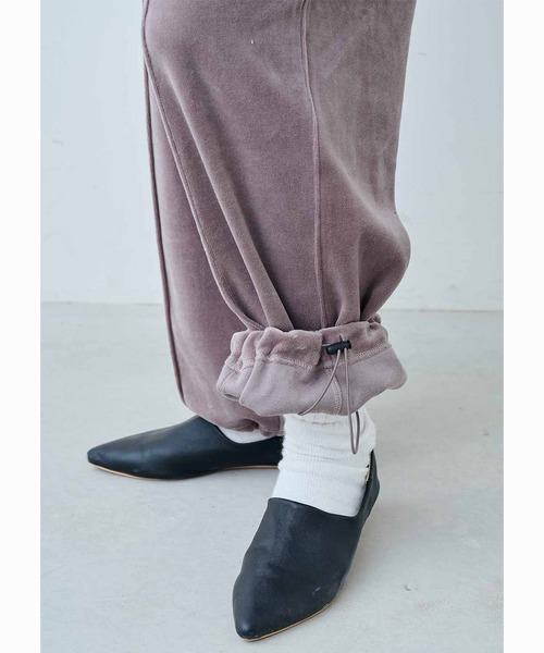 MEDE19F ベロアタッチの起毛フリースカーゴパンツ（カーゴ