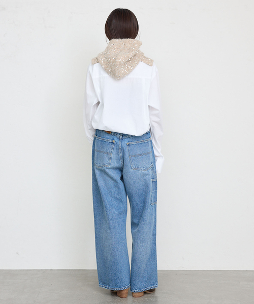 SLOBE IENA(スローブイエナ)の「スパンコールバラクラバ(ネックウォーマー/スヌード・レディース・チャコールグレー/ベージュ・FREE)」の9枚目の写真