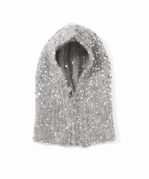 SLOBE IENA(スローブイエナ)の「スパンコールバラクラバ(ネックウォーマー/スヌード・レディース・チャコールグレー/ベージュ・FREE)」の12枚目の写真