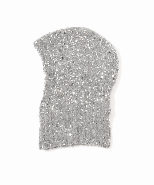 SLOBE IENA(スローブイエナ)の「スパンコールバラクラバ(ネックウォーマー/スヌード・レディース・チャコールグレー/ベージュ・FREE)」の13枚目の写真