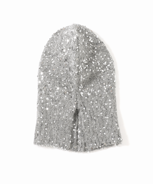 SLOBE IENA(スローブイエナ)の「スパンコールバラクラバ(ネックウォーマー/スヌード・レディース・チャコールグレー/ベージュ・FREE)」の14枚目の写真