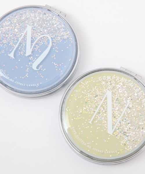 カタコママ　36サイズ イニシャルグリッターコンパクトミラー / 248194（手鏡/メイク