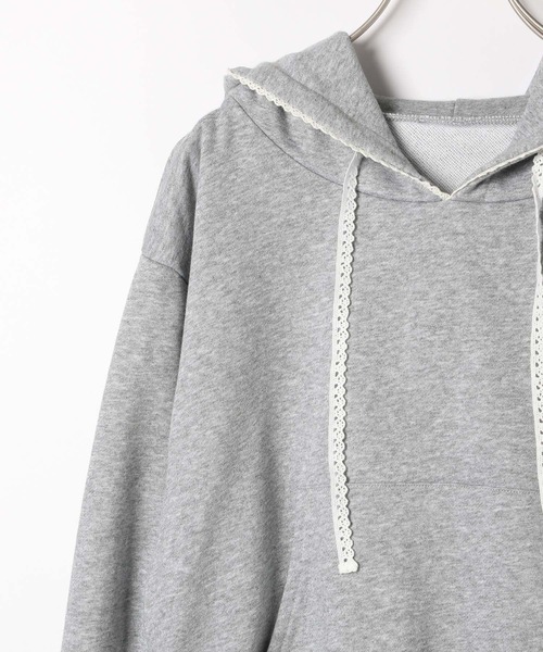 Heather（ヘザー）の「ピコレースフーディ　322058（パーカー・レディース・グレー/ネイビー/オートミール・FREE）」の6枚目の写真