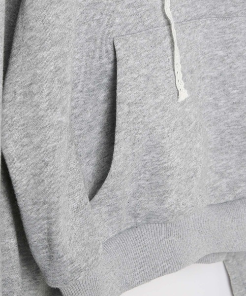 Heather（ヘザー）の「ピコレースフーディ　322058（パーカー・レディース・グレー/ネイビー/オートミール・FREE）」の9枚目の写真