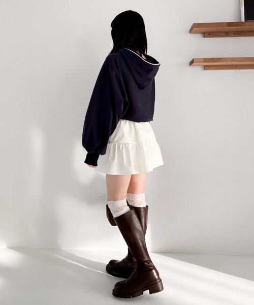 Heather（ヘザー）の「ピコレースフーディ　322058（パーカー・レディース・グレー/ネイビー/オートミール・FREE）」の17枚目の写真