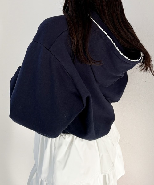 Heather（ヘザー）の「ピコレースフーディ　322058（パーカー・レディース・グレー/ネイビー/オートミール・FREE）」の20枚目の写真