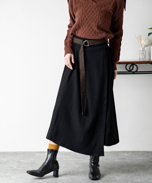 MILLION CARATS（ミリオンカラッツ）の「ヴィンテージモード ショートケーブルニット＆ベルト付きスカートセット（アンサンブル・レディース・レッド系その他/ブラウン/レッド/ホワイト系その他/イエロー/オフホワイト/ブラウン系その他/イエロー系その他・FREE）」の22枚目の写真