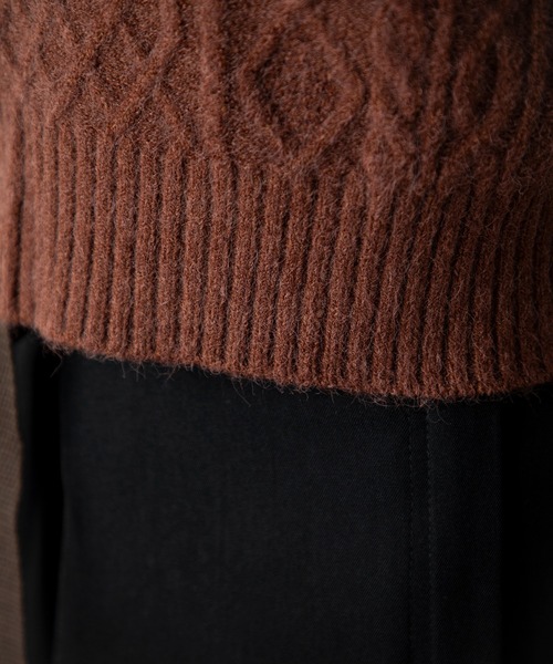 MILLION CARATS（ミリオンカラッツ）の「ヴィンテージモード ショートケーブルニット＆ベルト付きスカートセット（アンサンブル・レディース・レッド系その他/ブラウン/レッド/ホワイト系その他/イエロー/オフホワイト/ブラウン系その他/イエロー系その他・FREE）」の16枚目の写真