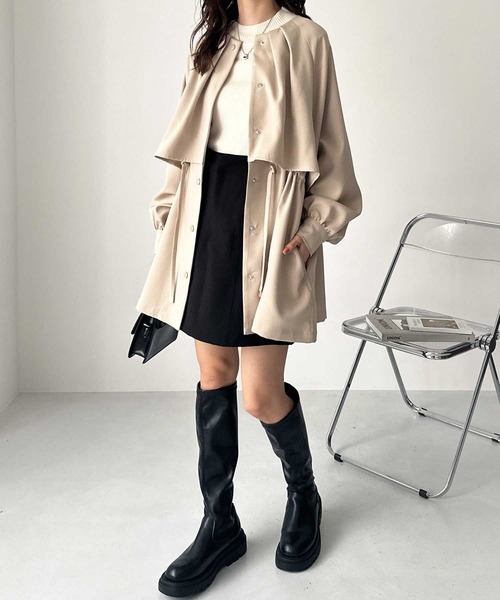 GeeRA（ジーラ）の「ケープデザインミドル丈トレンチコート（トレンチコート・レディース・アイボリー/ベージュ・LARGE/MEDIUM）」の10枚目の写真