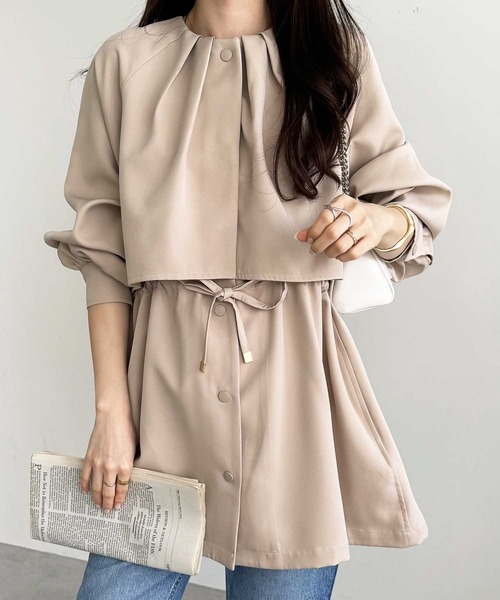 GeeRA（ジーラ）の「ケープデザインミドル丈トレンチコート（トレンチコート・レディース・アイボリー/ベージュ・LARGE/MEDIUM）」の22枚目の写真