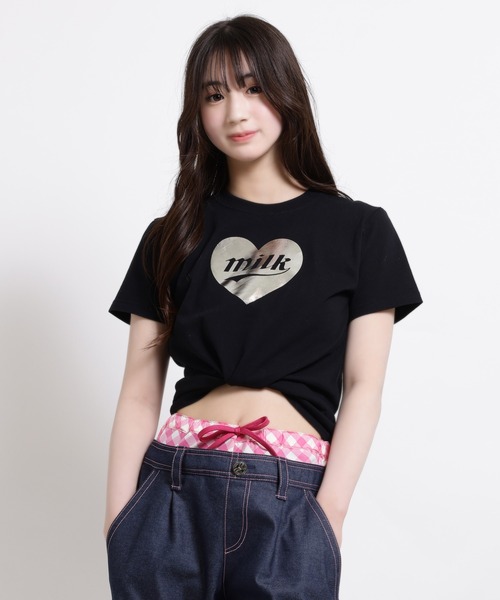 MILK（ミルク）の「メタリックロゴ Tシャツ（Tシャツ/カットソー・レディース・B/A/C/D・FREE）」の2枚目の写真