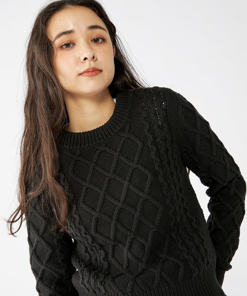 ニット セーター W CABLE PETIT C- NK SWEATER レディース TOMMY HILFIGER ニット セーター W CABLE PETIT C- NK SWEATER