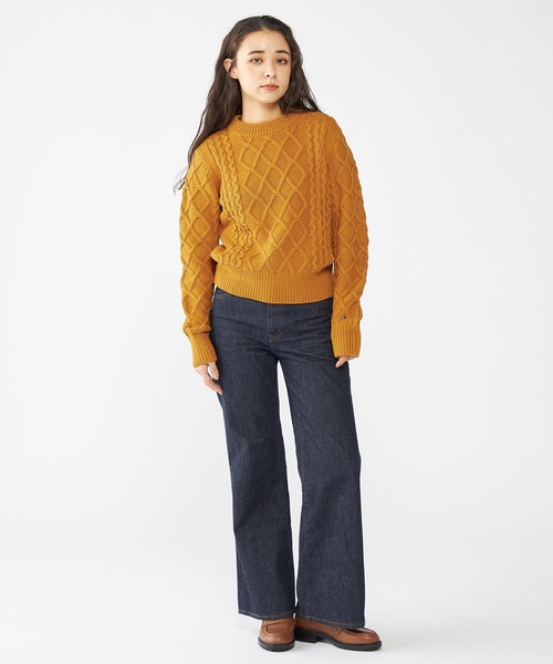 セール】W CABLE PETIT C- NK SWEATER（ニット/セーター