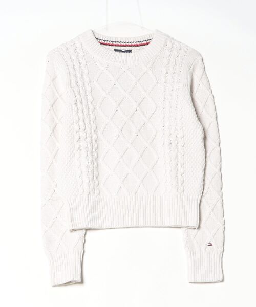 TOMMY HILFIGER（トミーヒルフィガー）の「W CABLE PETIT C- NK SWEATER（ニット/セーター・レディース・ホワイト/ゴールド/グレー/ブラック/アイボリー・X-SMALL/SMALL/MEDIUM/LARGE）」の22枚目の写真