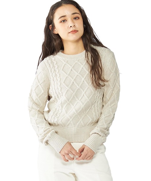 売れ筋商品|||トミー ヒルフィガー ニット&セーター レディース アウター CABLE FINE  - Jumper - ivory silk セール】W CABLE PETIT C- NK SWEATER（ニット/セーター