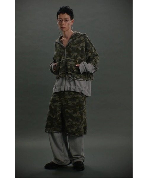 neith.(ネイス)の「neith./ネイス/Layered Crush Sweat Pants(Camo×Gray)(スウェットパンツ・レディース・カモフラージュ・FREE)」の4枚目の写真