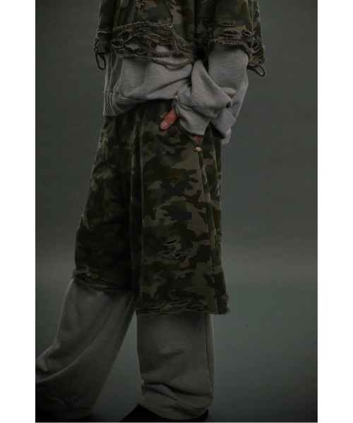 neith.(ネイス)の「neith./ネイス/Layered Crush Sweat Pants(Camo×Gray)(スウェットパンツ・レディース・カモフラージュ・FREE)」の5枚目の写真