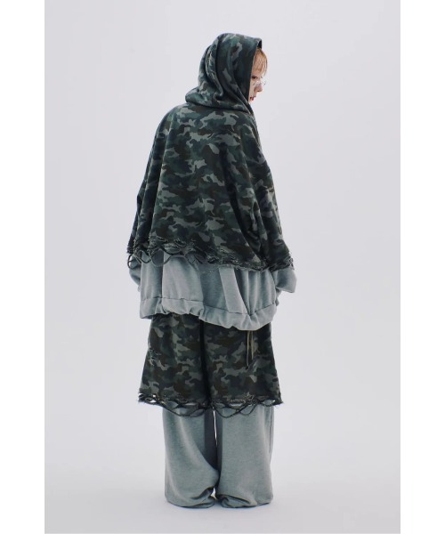 neith./ネイス/Layered Crush Sweat Pants(Camo×Gray)