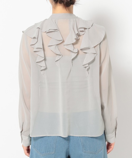 mysty woman(ミスティウーマン)の「ラッフルタイブラウス 315698(シャツ/ブラウス・レディース・アイボリー/グレー/ブラック・FREE)」の9枚目の写真