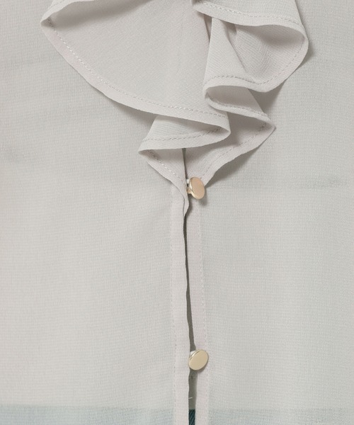 mysty woman(ミスティウーマン)の「ラッフルタイブラウス 315698(シャツ/ブラウス・レディース・アイボリー/グレー/ブラック・FREE)」の14枚目の写真