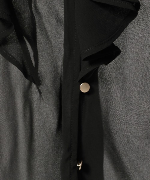 mysty woman(ミスティウーマン)の「ラッフルタイブラウス 315698(シャツ/ブラウス・レディース・アイボリー/グレー/ブラック・FREE)」の16枚目の写真