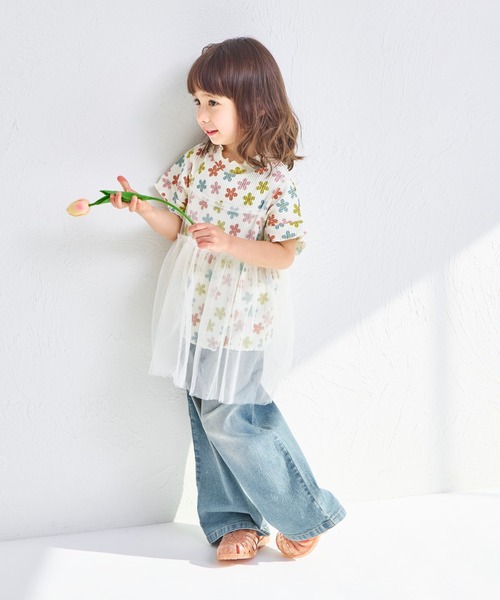 pairmanon（ペアマノン）の「【リンクコーデ】【リブコットン100】2枚セット チュールキャミソール付きTシャツ（Tシャツ/カットソー・キッズ・ブラック系その他2/ブラック系その他/ホワイト系その他2/ホワイト系その他/ベージュ・120/130/140/150/100/110/90）」の22枚目の写真