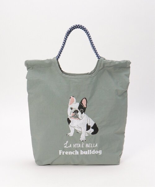 LBC(エルビーシー)の「アニマル刺繍コードトートバッグ(ショルダーバッグ・レディース・ベージュ/グリーン/チャコールグレー/ライトグレー/ブルー・FREE)」の2枚目の写真