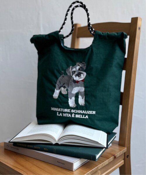 LBC(エルビーシー)の「アニマル刺繍コードトートバッグ(ショルダーバッグ・レディース・ベージュ/グリーン/チャコールグレー/ライトグレー/ブルー・FREE)」の16枚目の写真